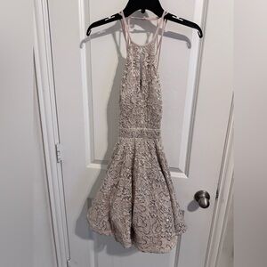 Elegant Lace Halter sequins Dress
